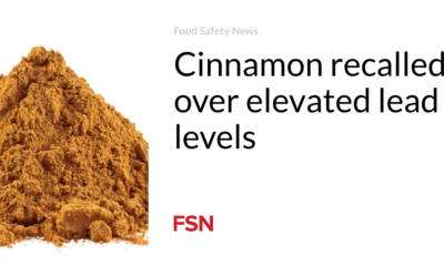Cinnamon recalled due to elevated lead levels