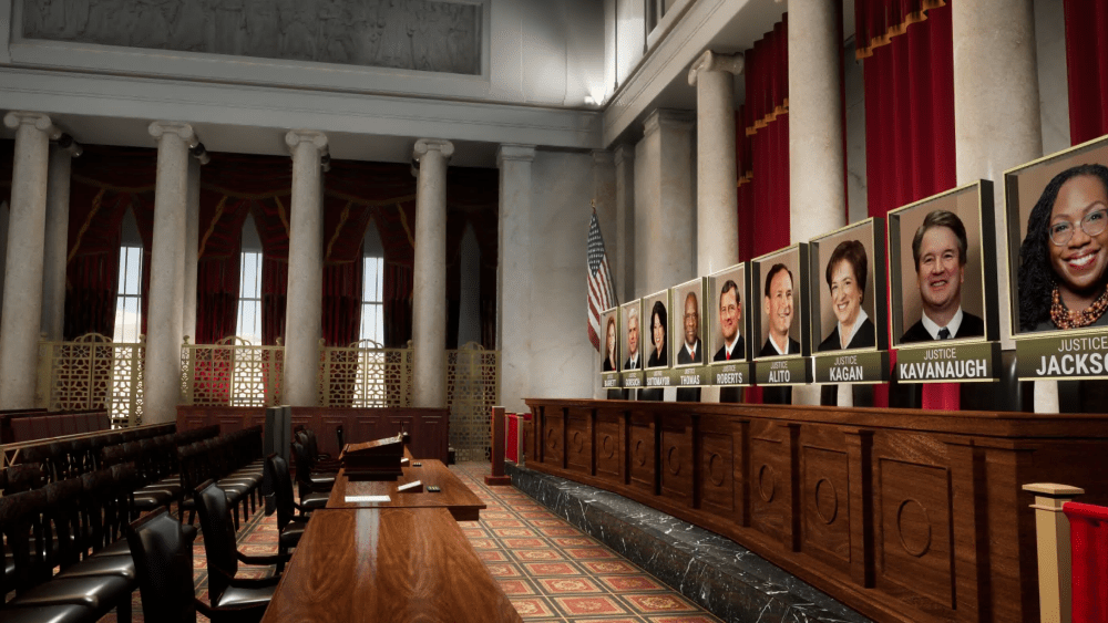 MSNBC will use the VR bench of the Supreme Court during insurrection arguments