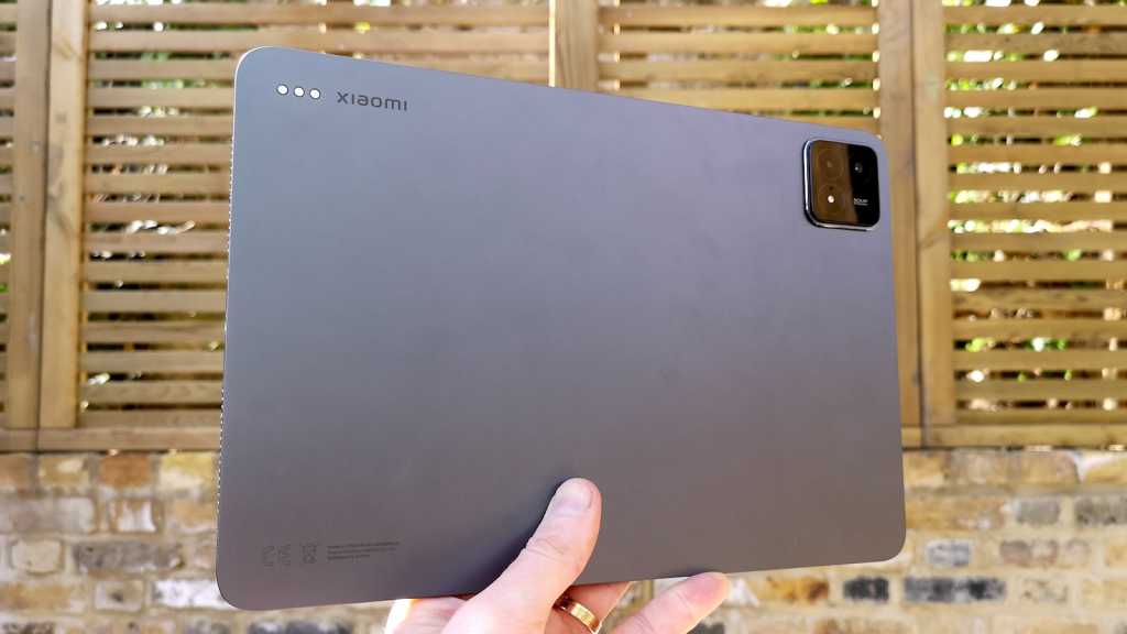 The Xiaomi Pad 6S Pro viewed from the rear