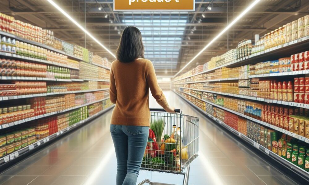 A "product" is grocery shopping, by DALL-E and PL