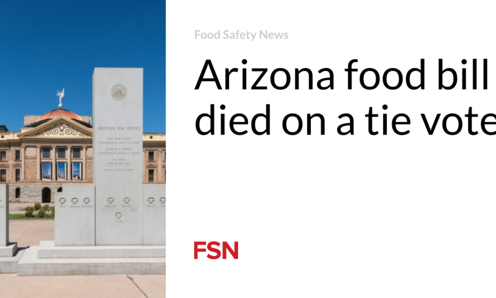 Arizona's food law died in a tied vote