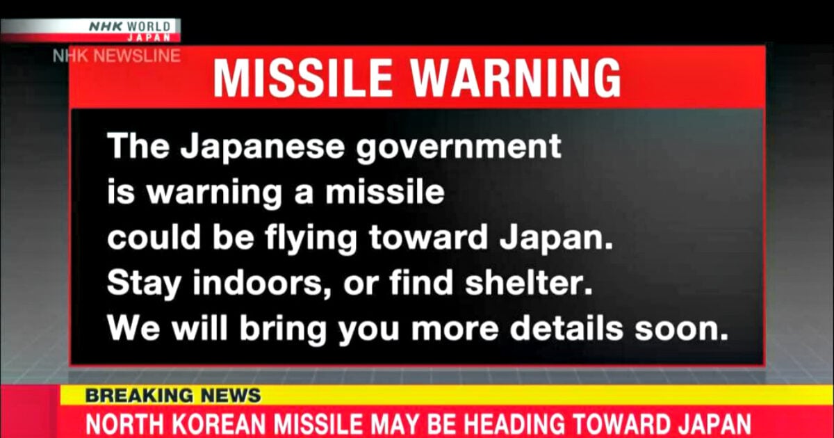BREAKING: North Korea launches ballistic missile towards Japan - Okinawa residents forced to hide in shelters |  The Gateway expert