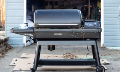 Traeger Ironwood XL grill review in front of a garage