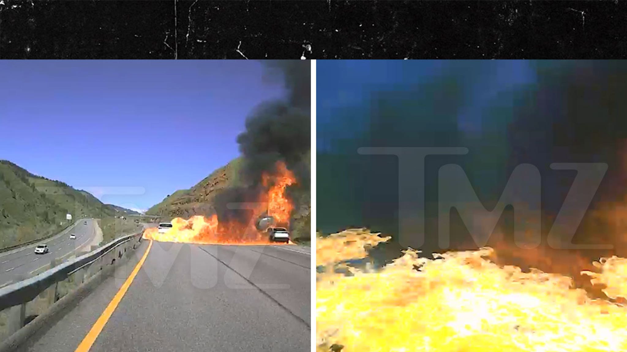 Colorado driver drives through fireball after tanker crash caught in dashcam video