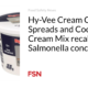 Hy-Vee Cream Cheese Spreads and Cookies & Cream Mix recalled due to Salmonella concerns