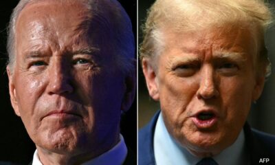 Joe Biden and Donald Trump trade barbs during US presidential polls