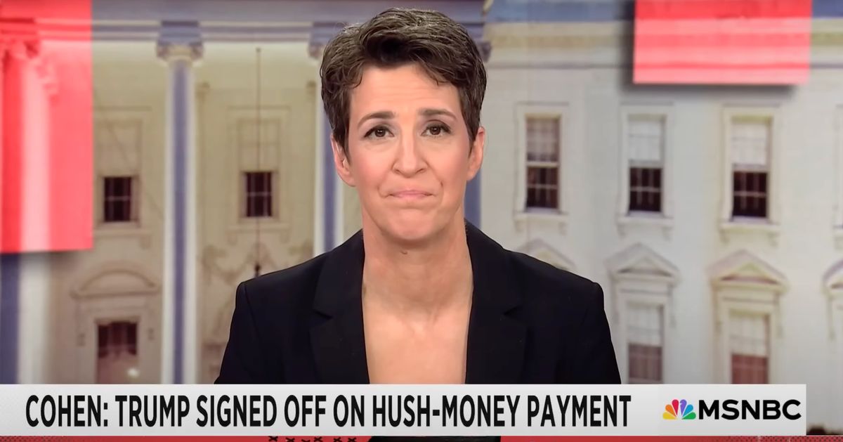 Rachel Maddow gags on air after relaying the Trump story from Michael Cohen's testimony