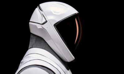 SpaceX EVA suit helmet close up