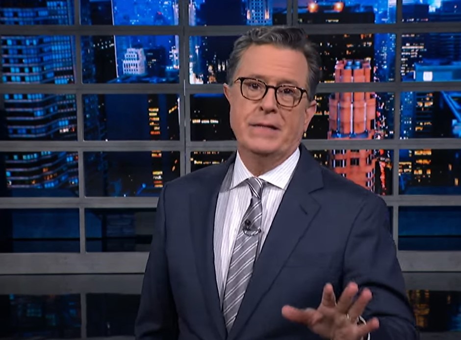 Stephen Colbert talks about Trump going to jail.