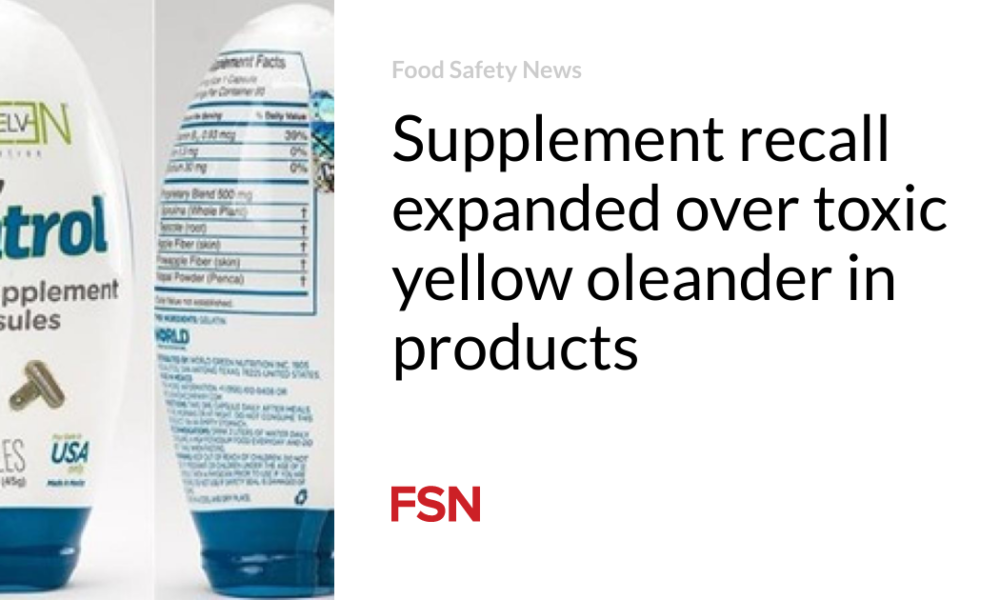 Supplement recall expanded due to toxic yellow oleander in products - Blog Aid