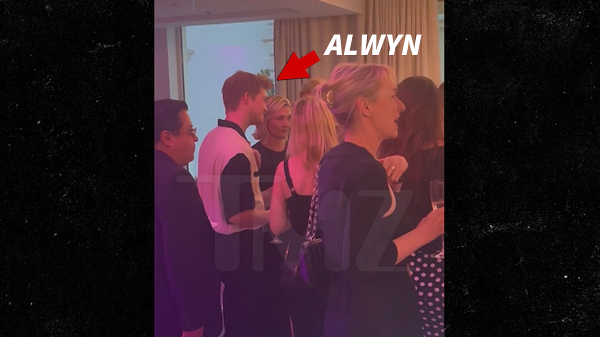 Taylor Swift's ex Joe Alwyn talks to a group of blondes in Cannes