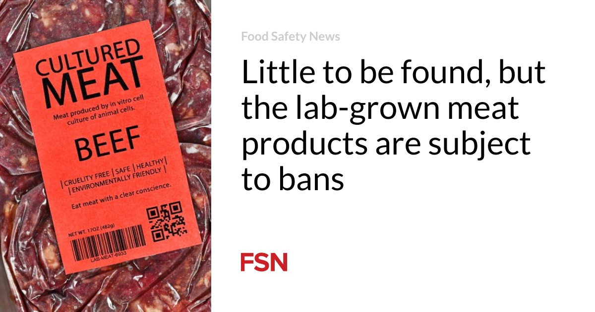 There is little to be found, but the lab-grown meat products are banned