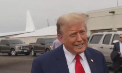 Trump speaks after arriving at the border.