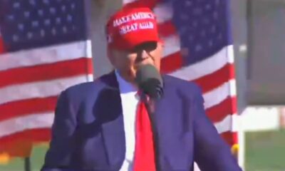 Trump speaks at a campaign event in Michigan.