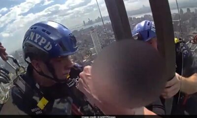 Video shows dramatic rescue of woman from edge of 54-story building in New York