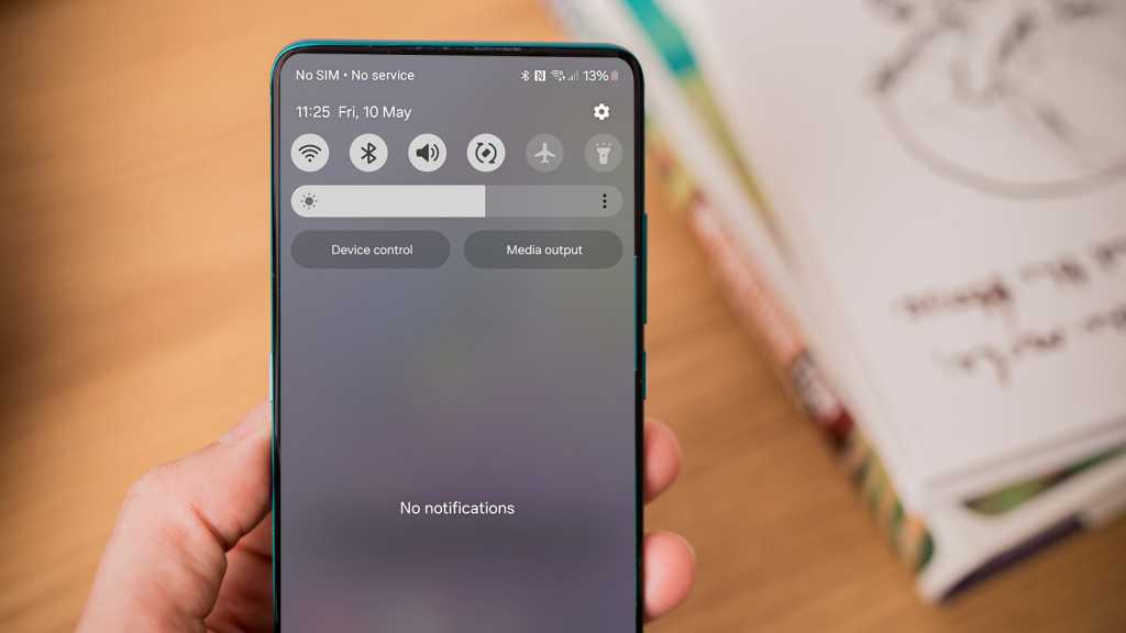 No SIM message on a Samsung smartphone