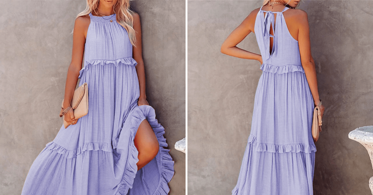 You will look anything but boring in this multi-layered summer dress