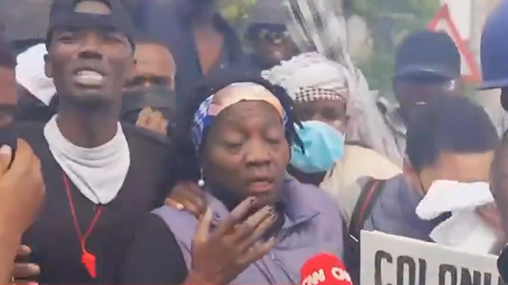 Barack Obama's half-sister, Auma, fired live on air with tear gas during protests in Kenya