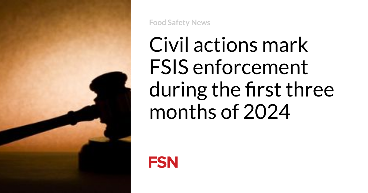 Civil actions highlight FSIS enforcement through the first three months of 2024
