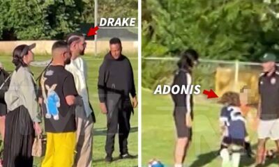 Drake comes up to watch Adonis play football weeks after the taping at home