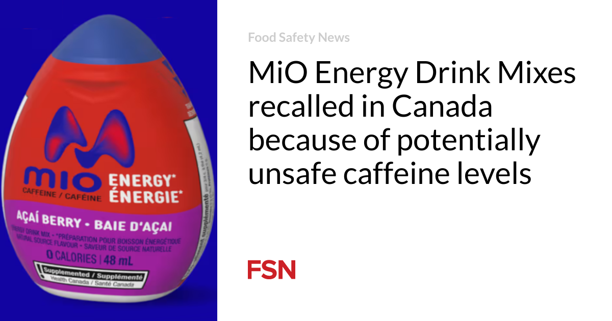 MiO Energy Drink Mixes recalled in Canada due to potentially unsafe caffeine levels