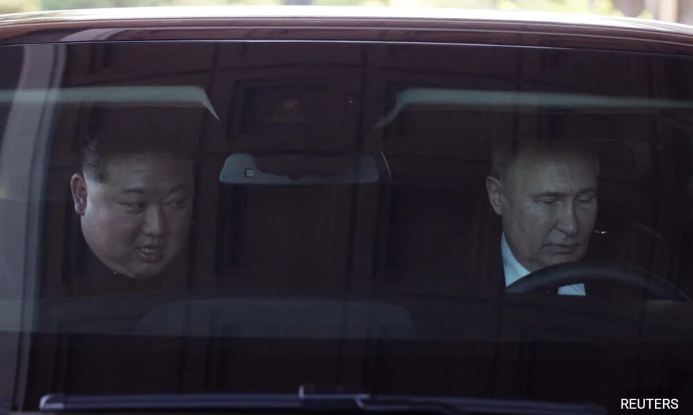 Putin and Kim Jong Un take turns driving each other in a Russian-made limousine