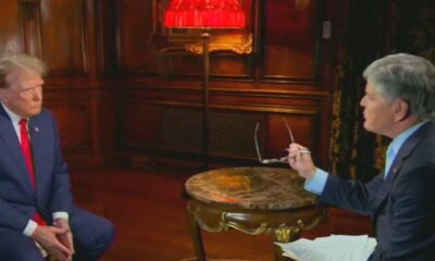 Sean Hannity interviews Trump on Fox News.