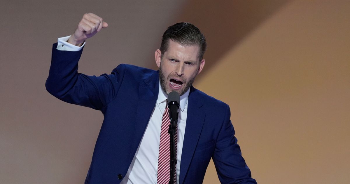 Eric Trump panics after his cousin endorses Kamala Harris