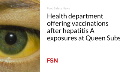 Health department offering vaccinations after hepatitis A exposure at Queen Subs