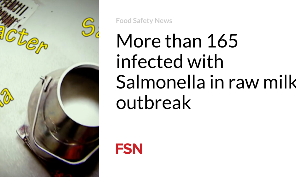 More than 165 infected with Salmonella in raw milk outbreak