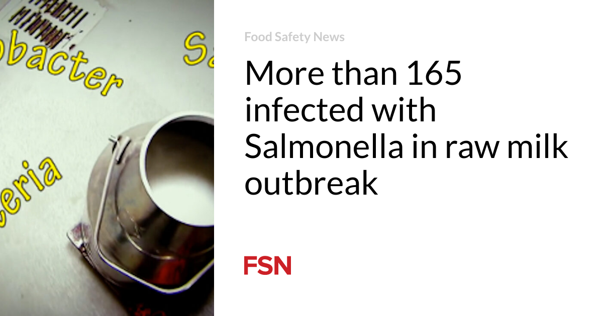 More than 165 infected with Salmonella in raw milk outbreak