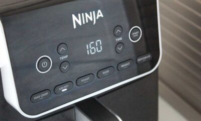 Close-up of a Ninja air fryer control panel