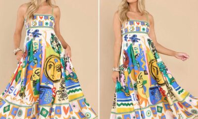 This bohemian maxi dress is on sale