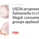 USDA proposes making Salmonella in chicken illegal; consumers groups applaud move