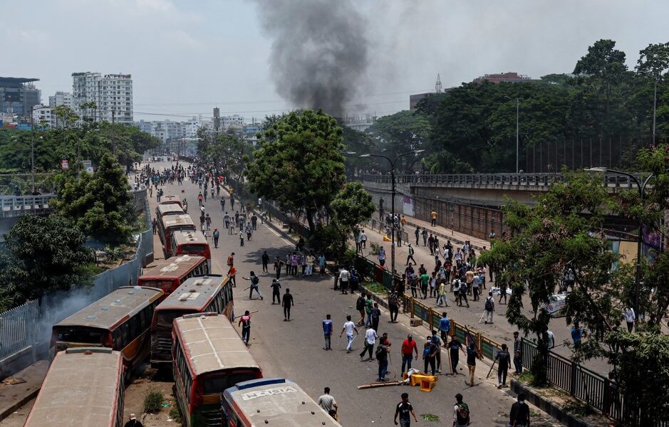 Bangladeshi students stage protests to support Prime Minister Sheikh Hasina's resignation