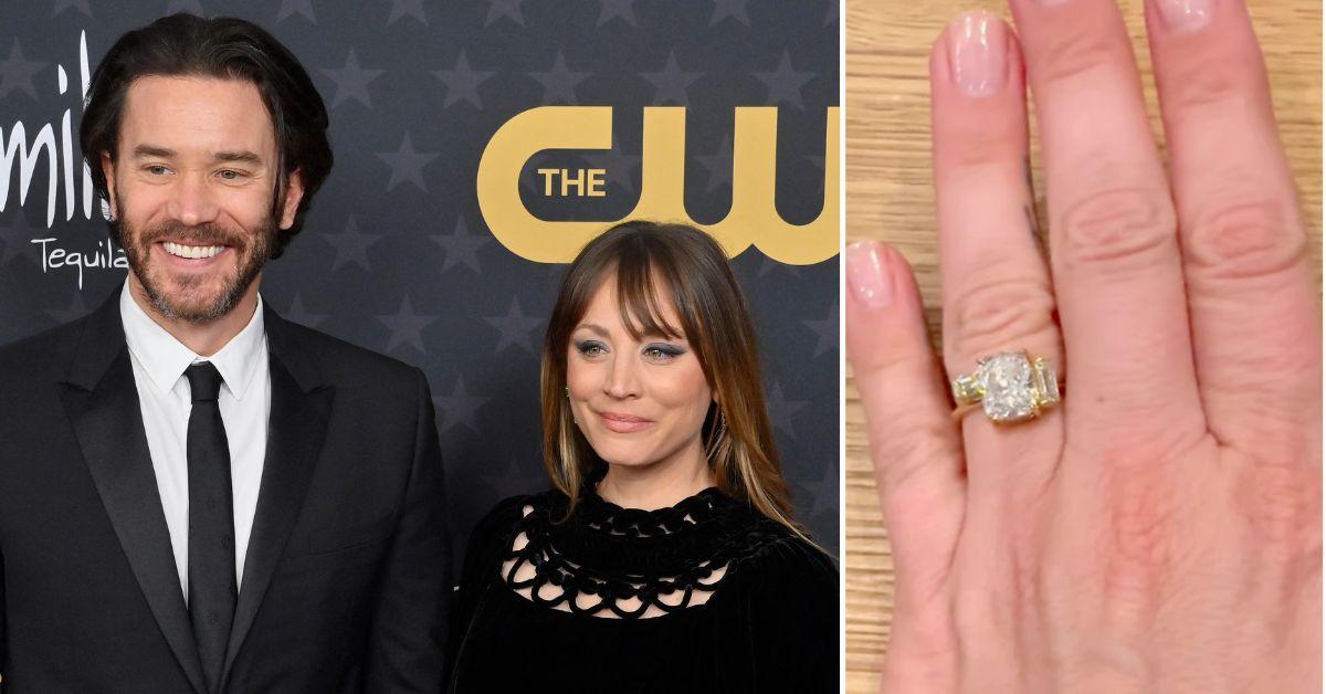 Kaley Cuoco shows off a huge engagement ring after fleeing Hollywood