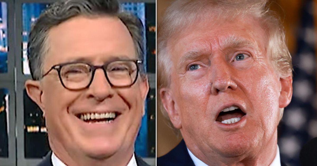 Stephen Colbert sees moment Trump overshadowed Melania