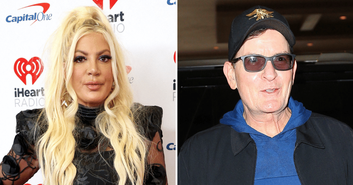 Tori Spelling Claims Charlie Sheen Greeted Her With a 'Hot Crack Pipe'