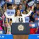 Trump falsely accuses Harris of using AI in front of a huge crowd at the rally