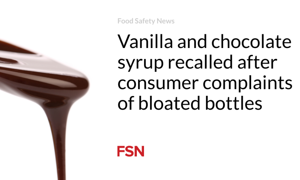 Vanilla and chocolate syrup recalled after consumer complaints about bloated bottles