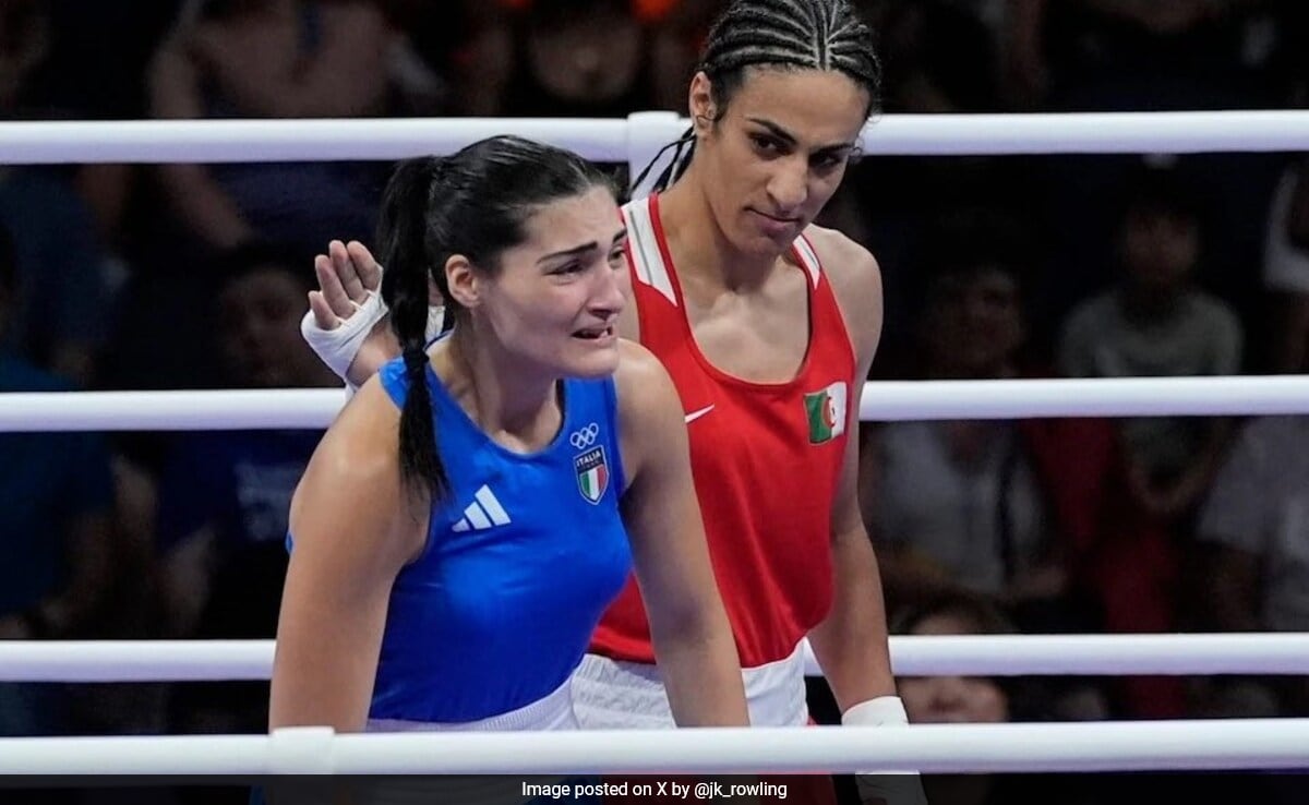 Women's boxing match at the Paris Olympics sparks gender row;  Imane Khelif;  Angela Carini;  2024 Olympic Games in Paris